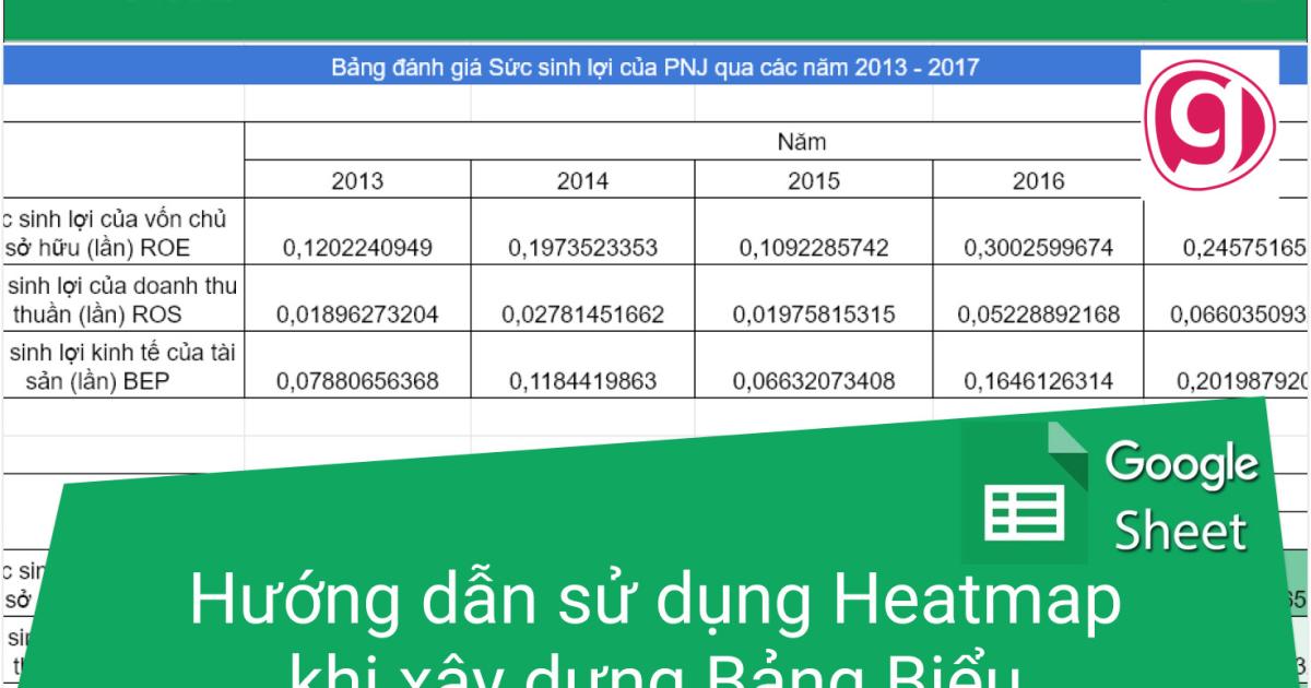 Hướng dẫn sử dụng Heatmap khi xây dựng Bảng biểu